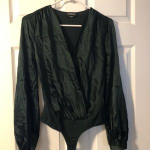 Emerald Bebe Satin bodysuit